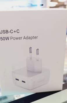PRISE SECTEUR 50W 2 PORT USB-C + USB-C